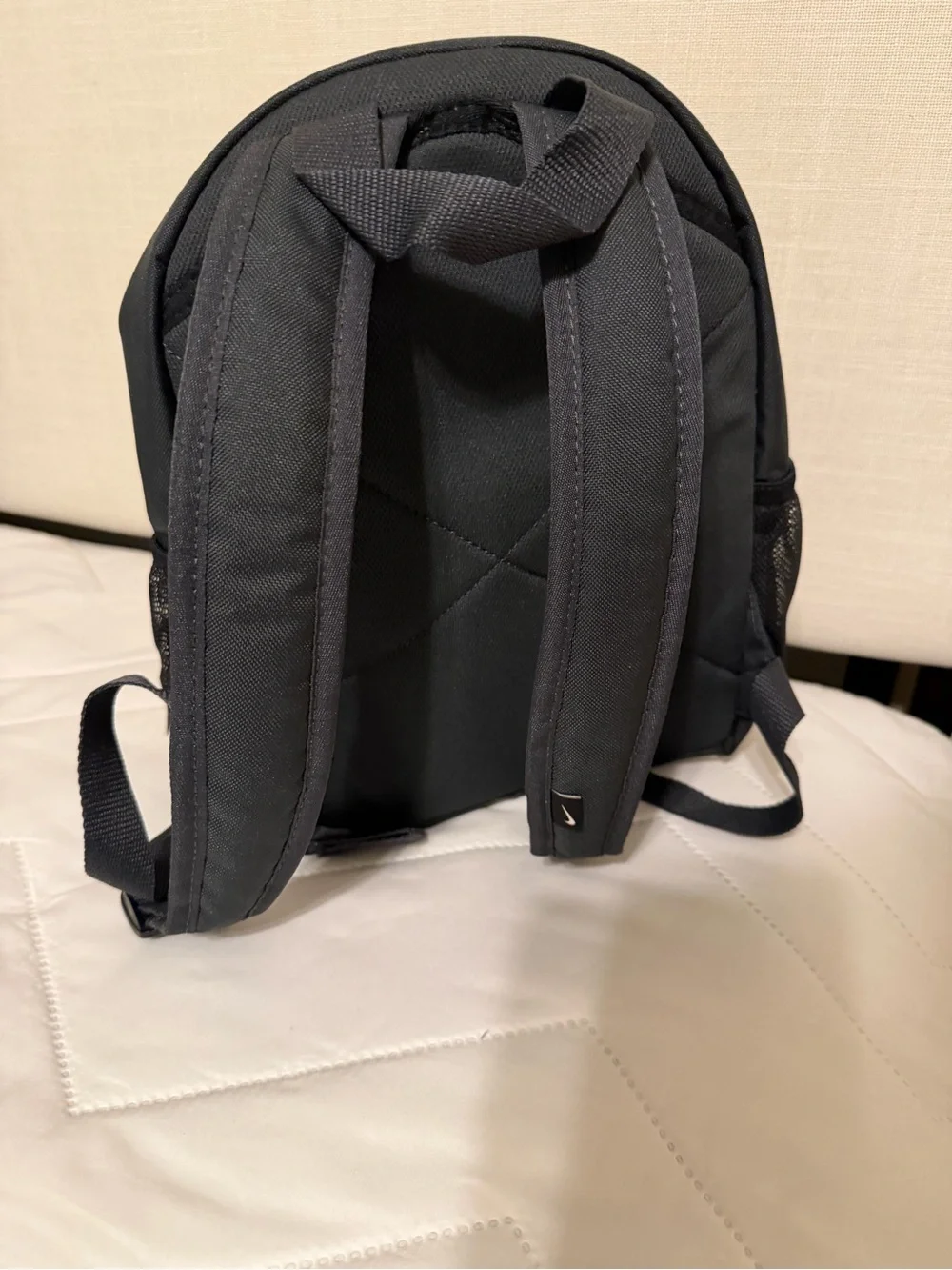 Nike Black Mini Backpack with White Swoosh Logo